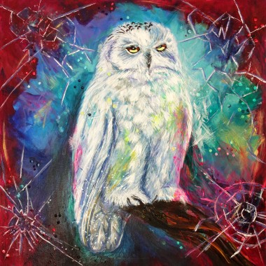 Snowy Owl on Purple 