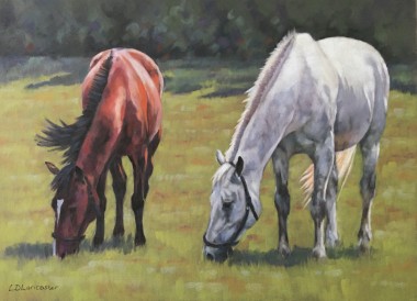 Grey and bay Horses Painting
