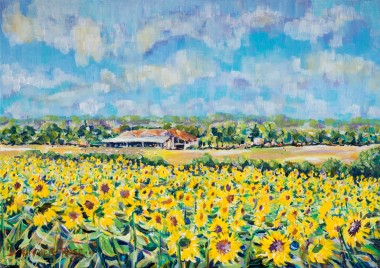 SUNFLOWERS IN GASCONY painting for sale