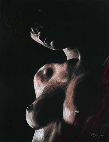 Fine art female sensual nude figurative pastel