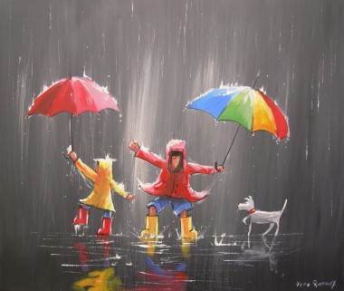 Umbrellas and Raindrops