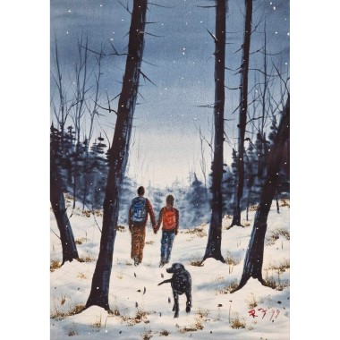 Walking the Dog In The Woods

Original watercolour painted by Ricky Figg on watercolour paper