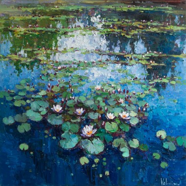 Water Lilies Impasto painting