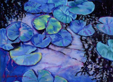 Water Lily Study in Blue