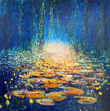 Impressionist Waterlily Pond