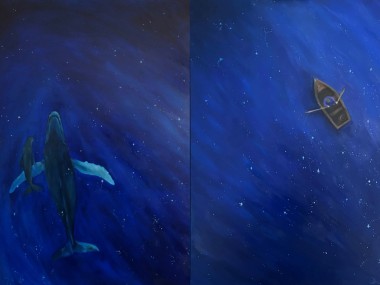 Whales and Wanderers - diptych