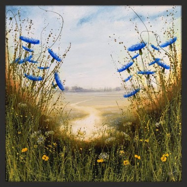 Blue wildflower painting