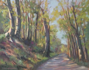 Spring Woodland in Llangollen, Wales pastel painting 