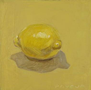 modern still life of yellow lemons
