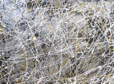 black, white, silver and gold painting