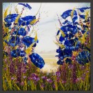 Blue Floral Jewel I Framed