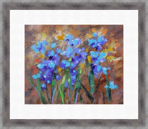 Floral blue impressionist