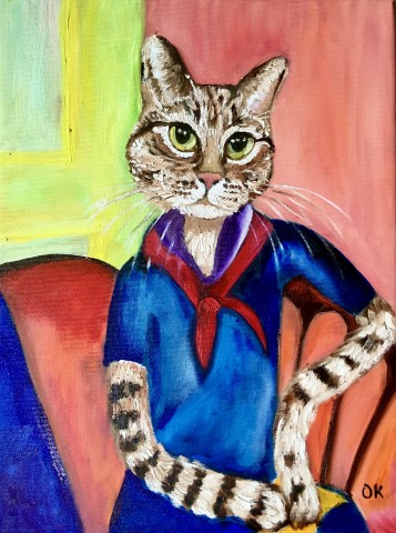 Modigliani Cat Inspired by his paintings 