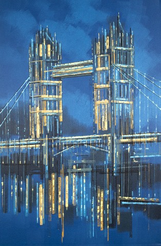 London - Tower Bridge Night Reflection On The Thames