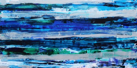 Blue unique abstract seascape painting