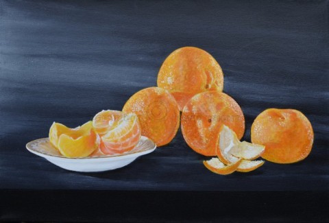 Clementines with White Dish