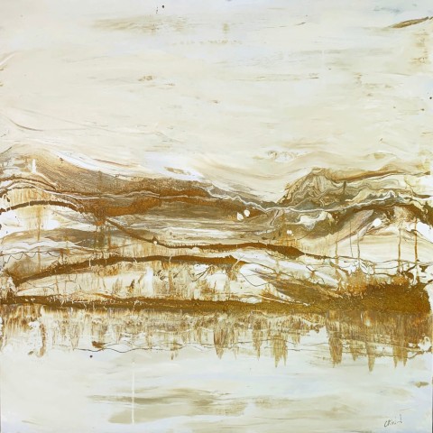 Large abstract gold painting