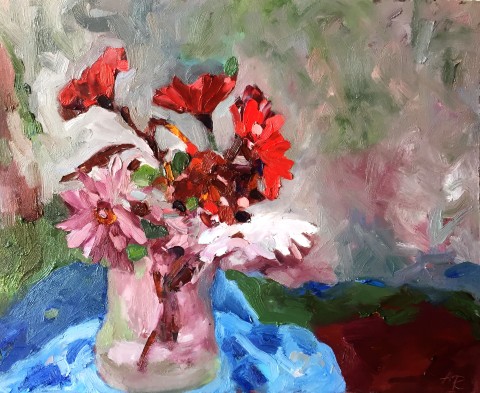 Garden Flowers Floral Oil Painting
