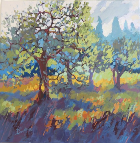 Olive Grove, original painting by Diana Davydova. 