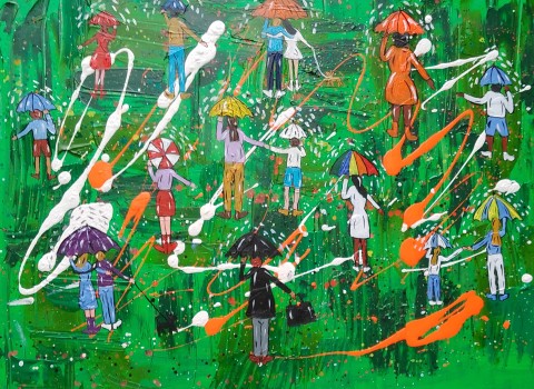 Striking Colourful Umbrellas in the Rain 