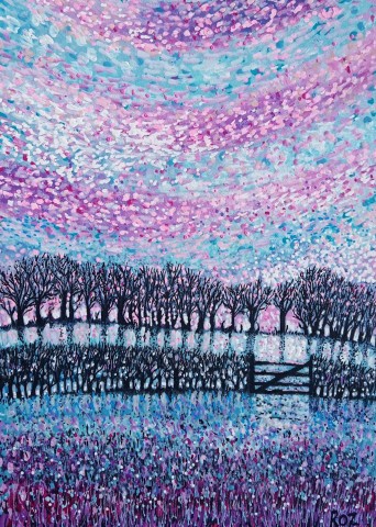 Impressionist Sky Trees 4