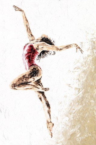 Fine art original sensual figurative female modern ballerina dancer 