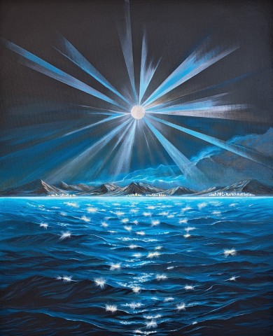  Moonbeams sparkling sea
