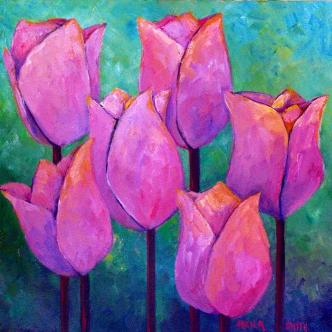 Pal pink purple tulips