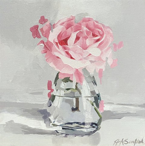 Pink Rose Glass Vase