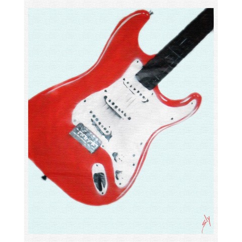 Strat. (Red on canvas).