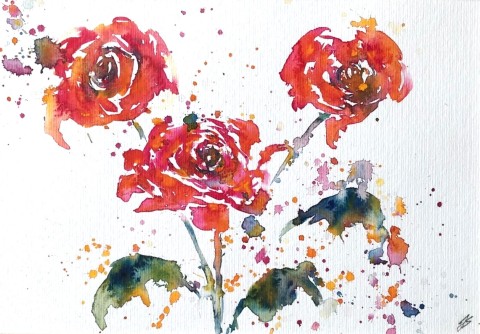 Three Vibrant Roses