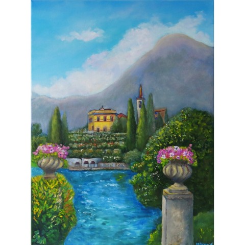 View  of Villa Monastero from Villa Cipressi, Lake Como.