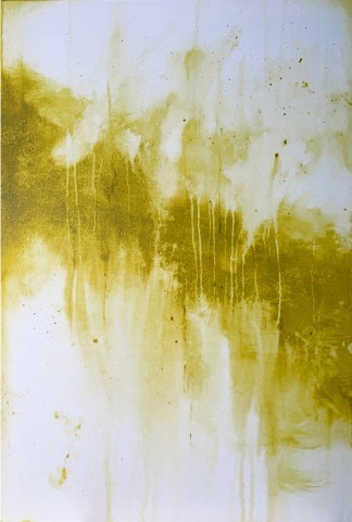 large abstract painting yellow