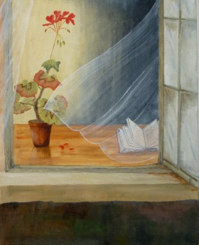 Window with Lace Curtain